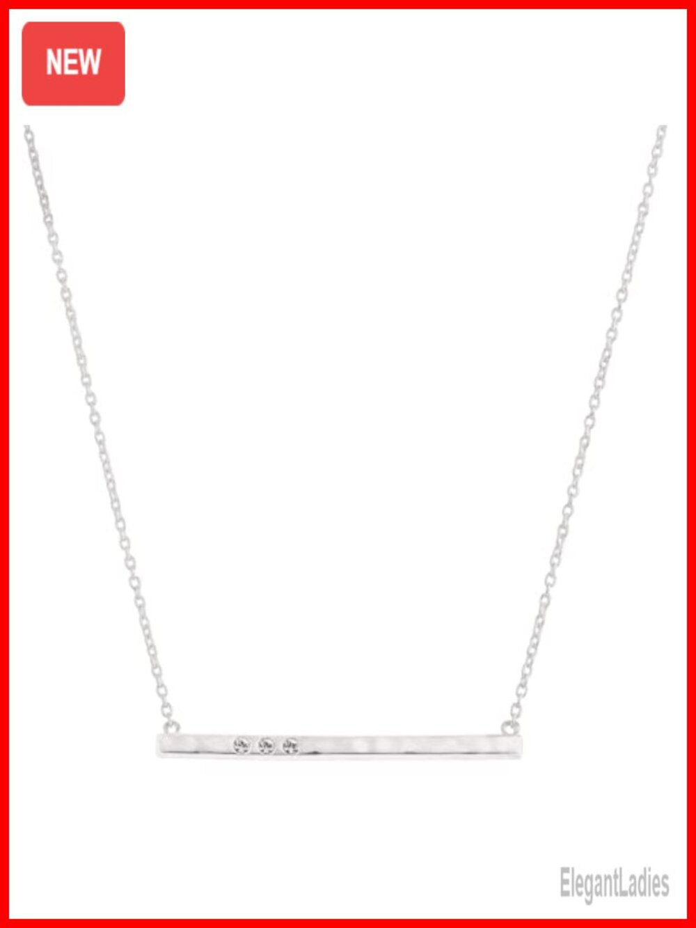 Sterling Silver Pendant Necklace with Crystals 18in + 2in Extender Layering